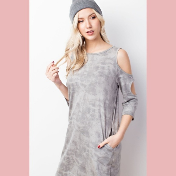 2 X HP! Tie Dye Cutout Cold Shoulder Dress - Picture 4 of 5